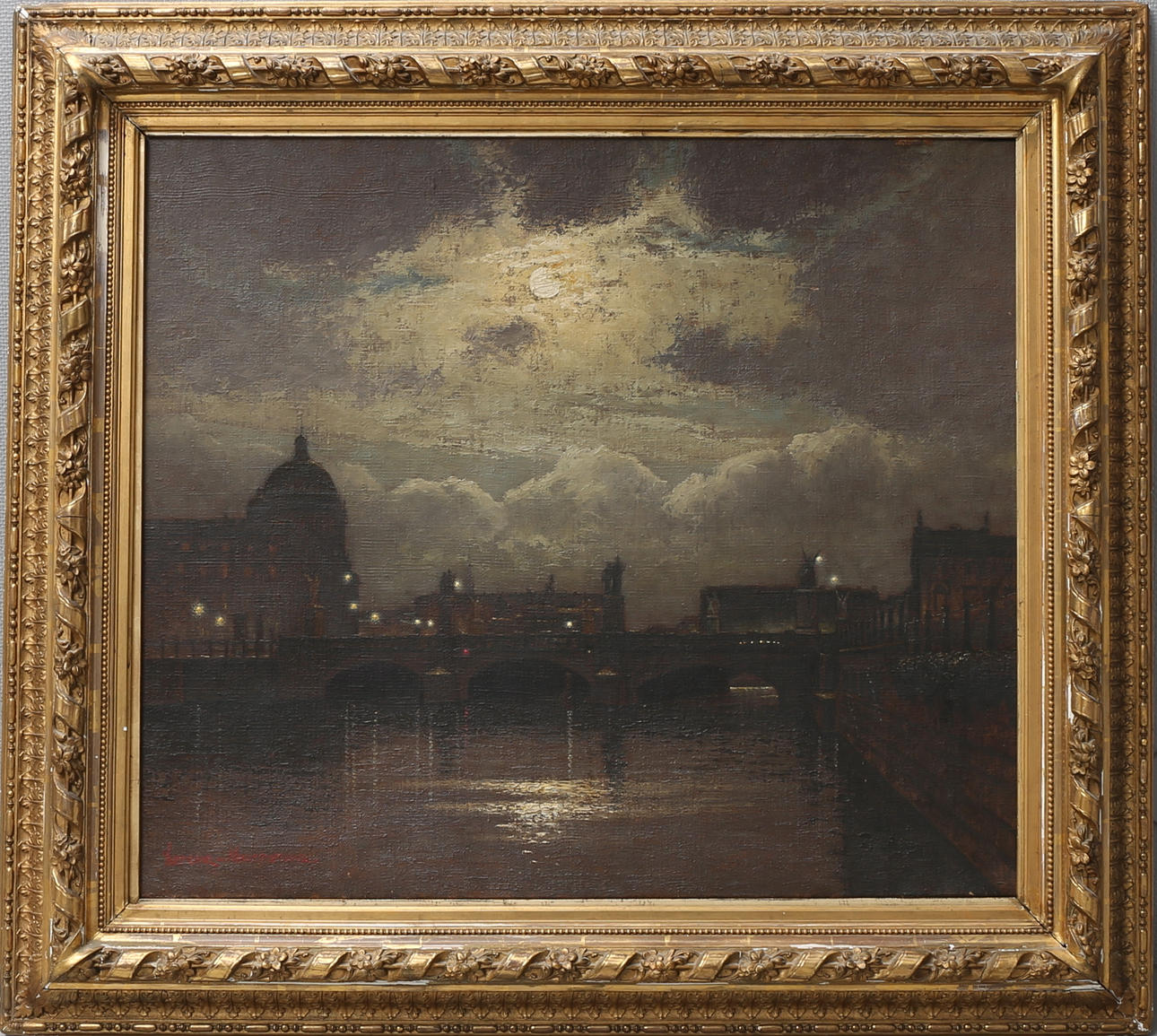 ERNST HUGO LORENZ MUROWANA. Motiv från Berlin. Olja på duk, signerad.