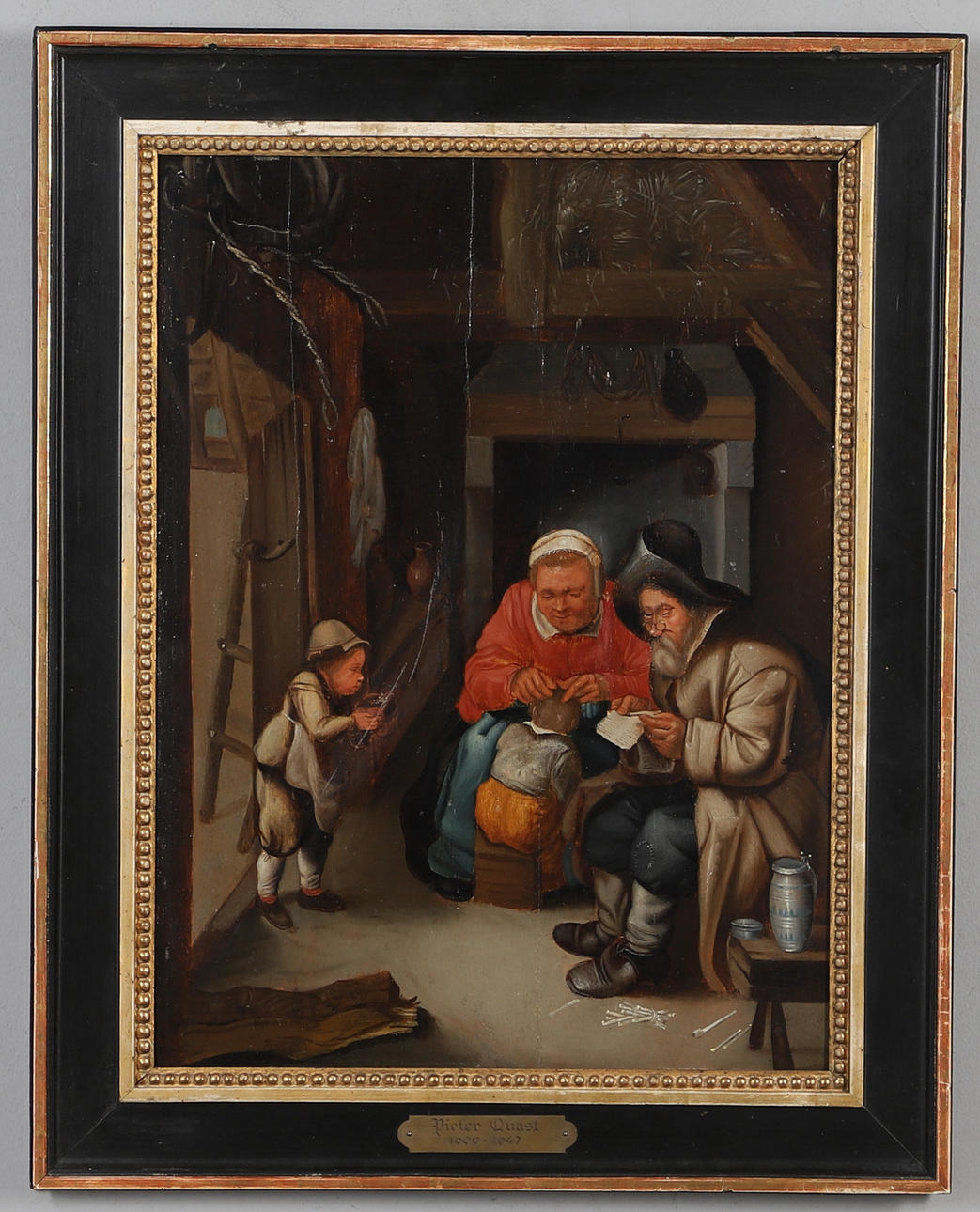 FOLLOWER OF DAVID RYCKAERT III (1612-1661). INTERIOR SCENE WITH FIGURES.