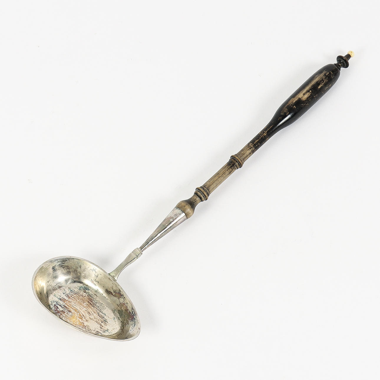 SOPPSLEV silver med träskaft, Erik Eriksson Hedemora 1845.