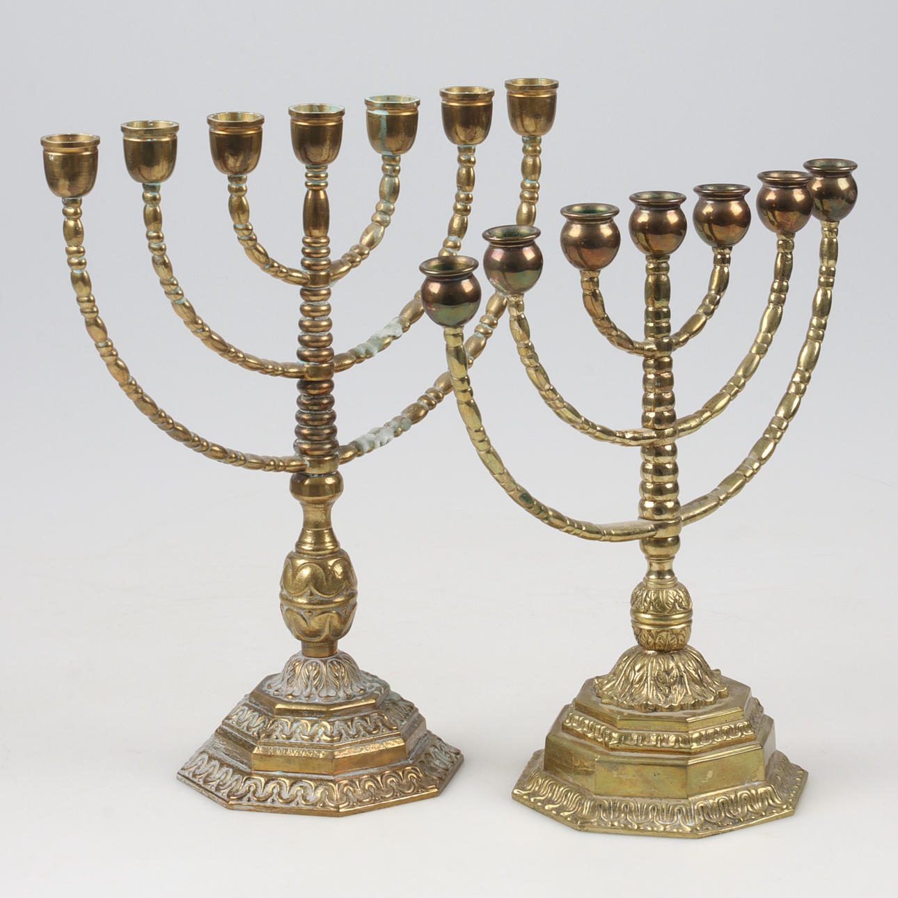KANDELABRAR 2 st, mässing, 1900-tal.