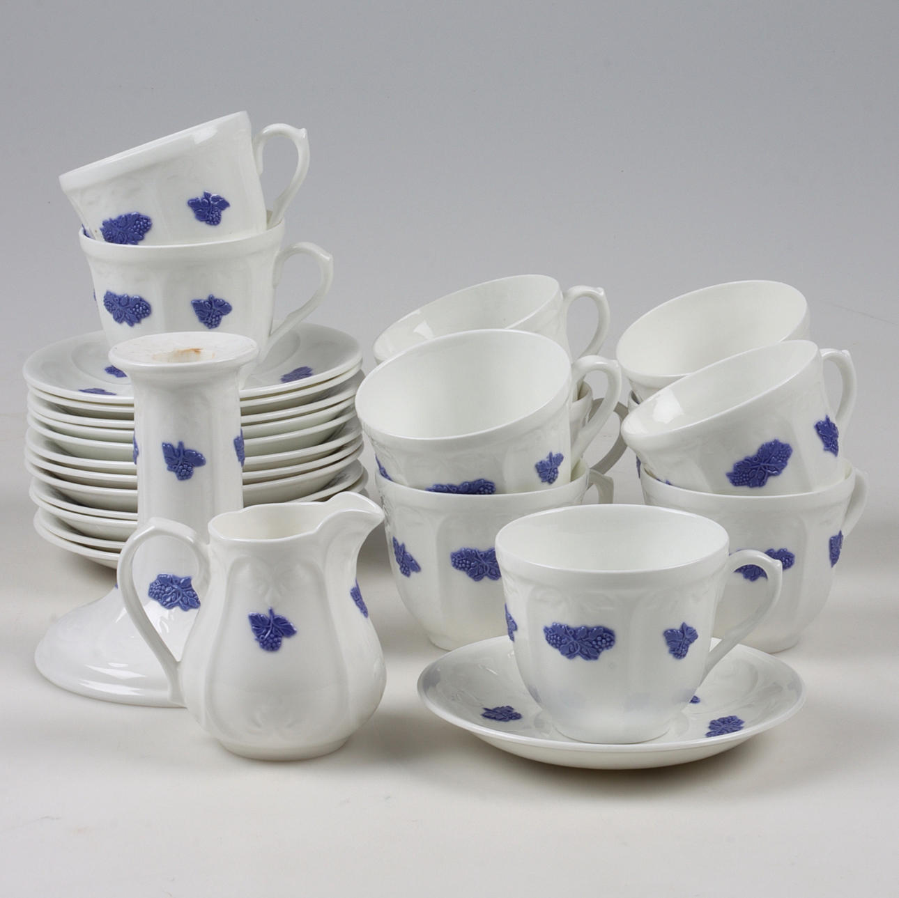 KAFFESERVIS, delar porslin, "Blå blom", Gustavsberg.