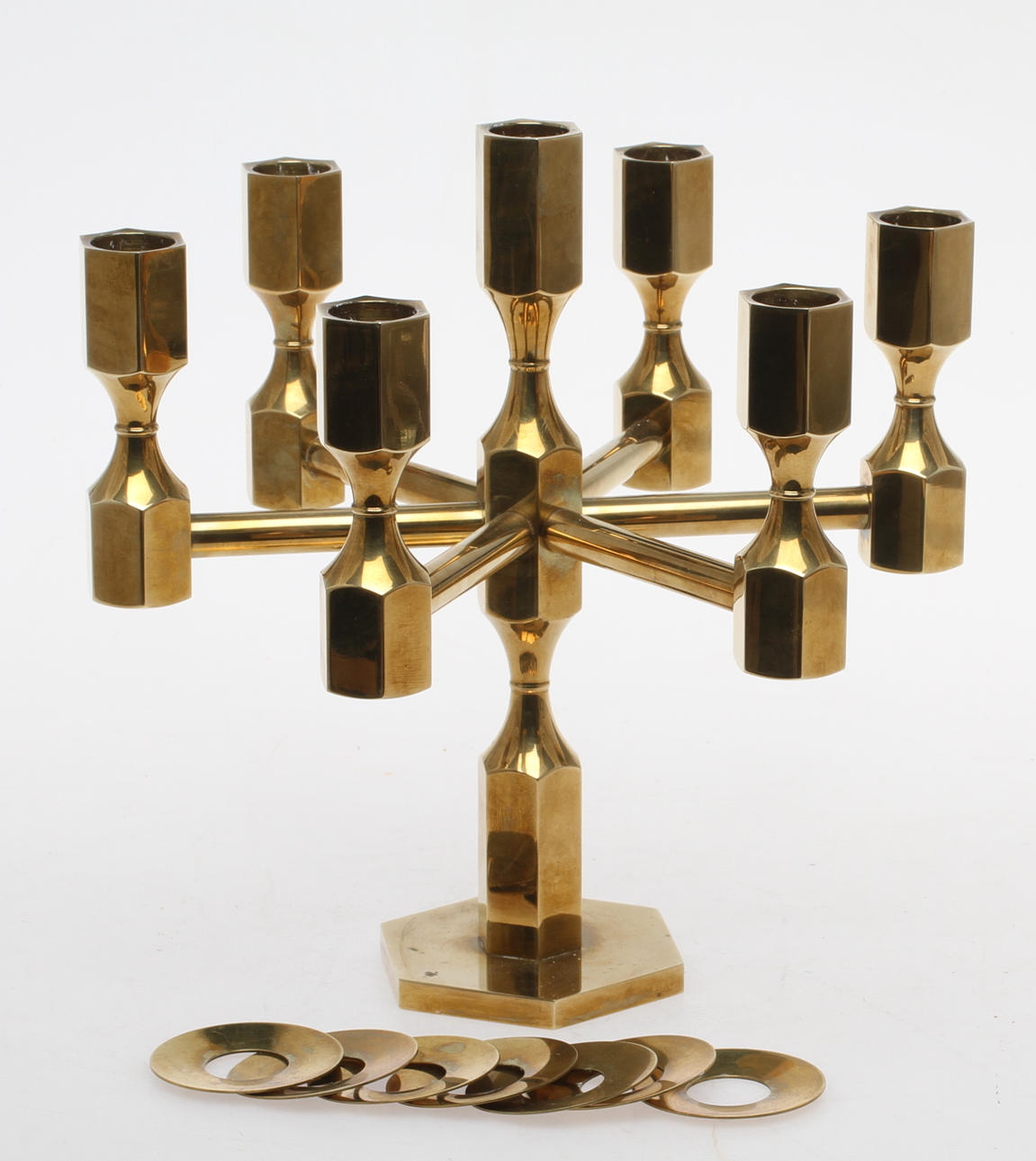 KANDELABER, mässing, Metallslöjden Gusum.