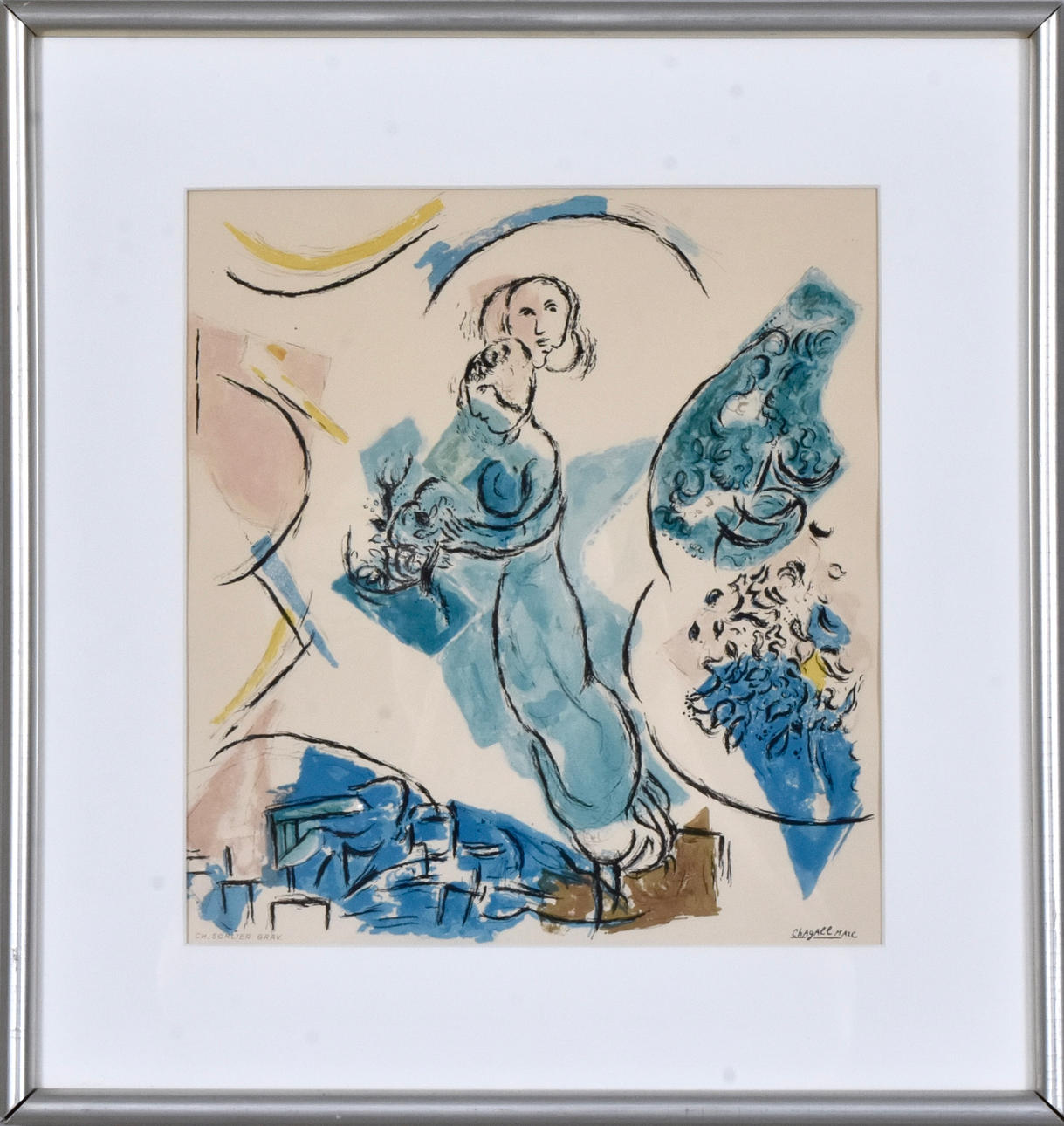 MARC CHAGALL. EFTER. Färglitografi.