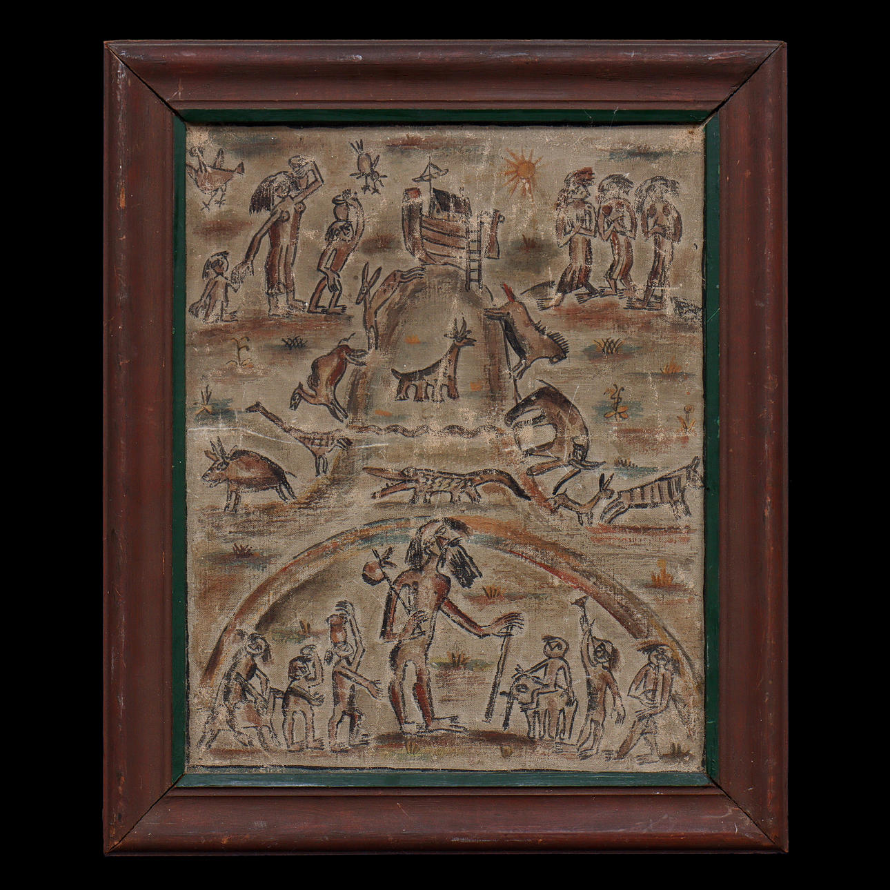 UNIDENTIFIED ARTIST, MIXED MEDIA ON PANEL.