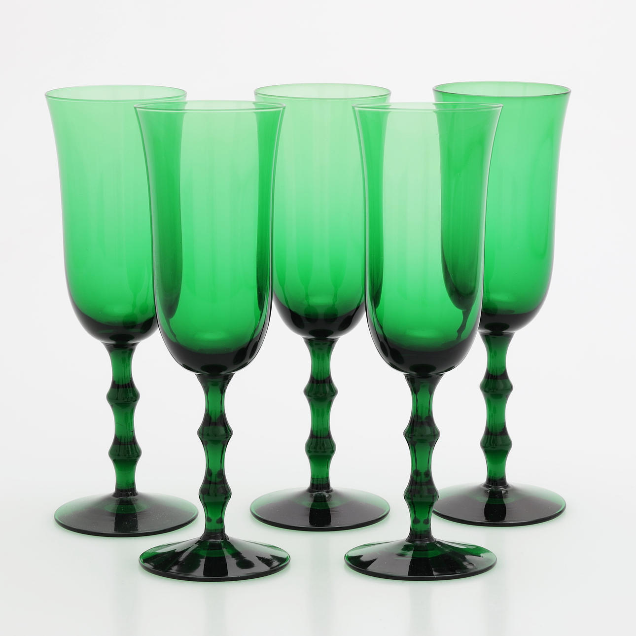 SIMON GATE. Champagneglas, 5 st, "Salut", Orrefors.