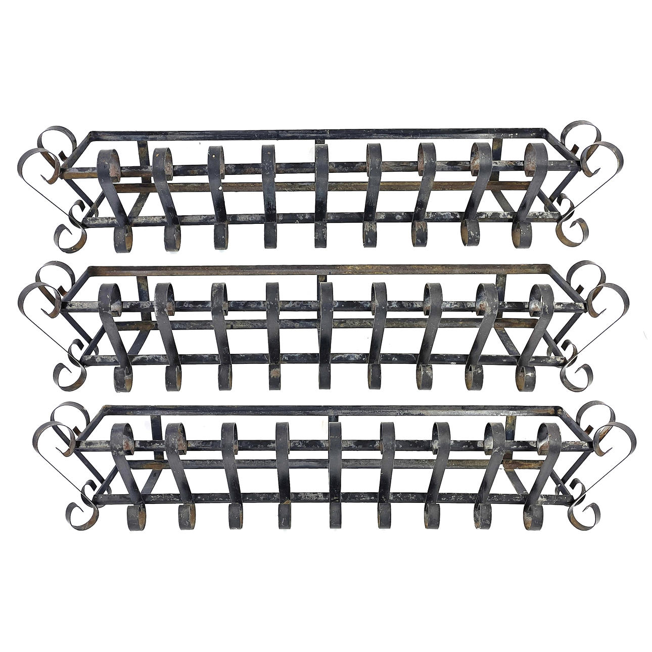 BALCONY BOXES, wrought iron, 3 pcs.