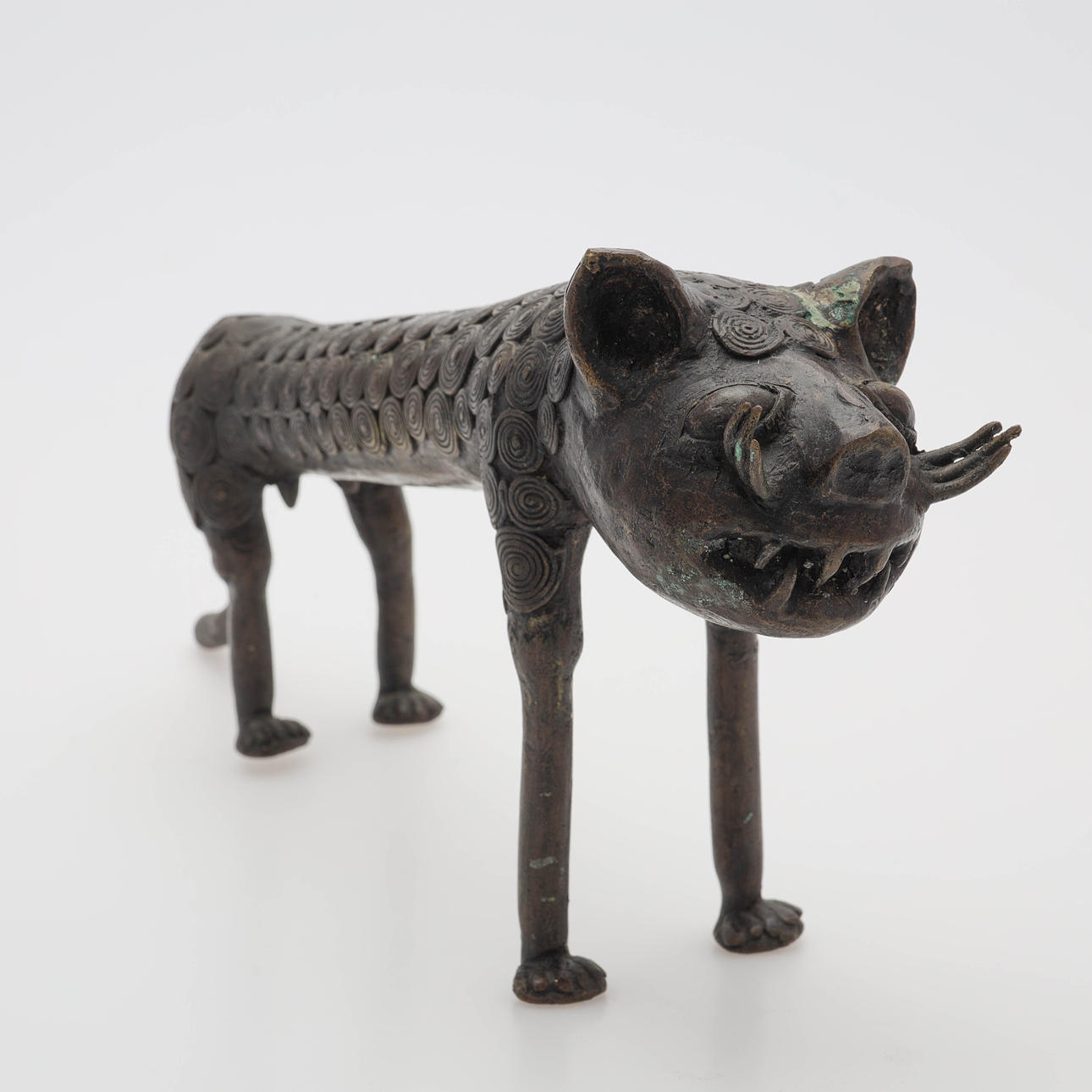 SKULPTUR, brons, leopard, Benin, Nigeria.
