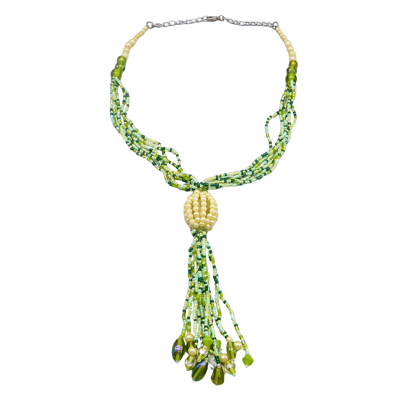 6-STRAND NECKLACE WITH PENDANT.