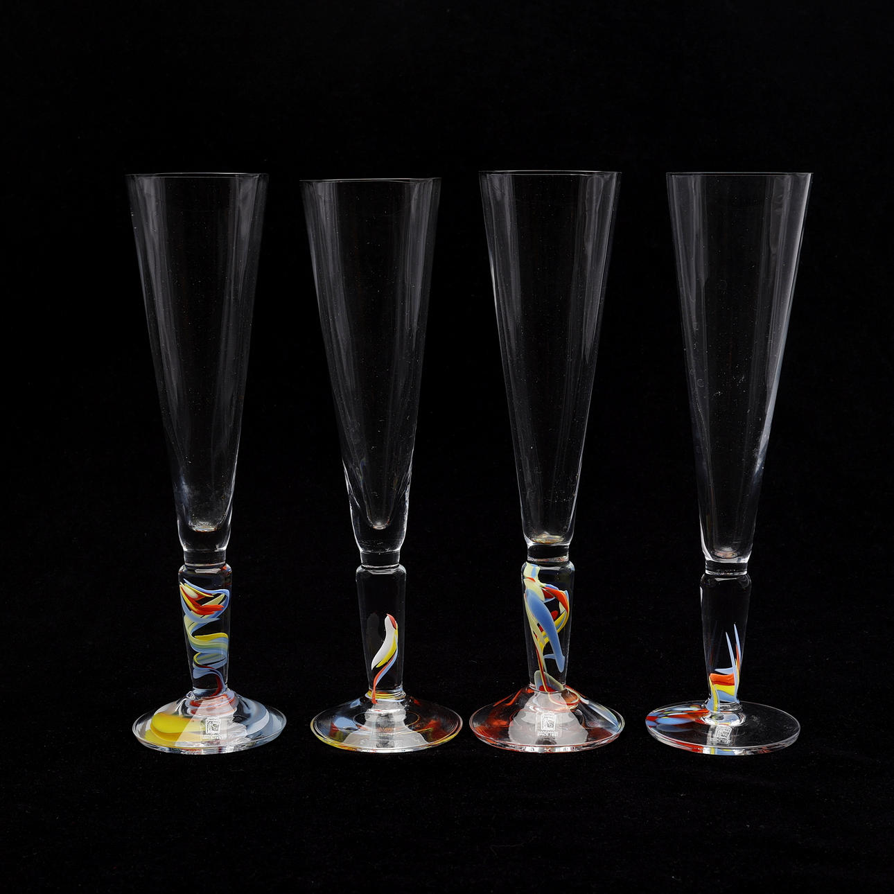 ARDY STRÜWER. CHAMPAGNEGLAS, 4 STYCKEN, JOHANSFORS.