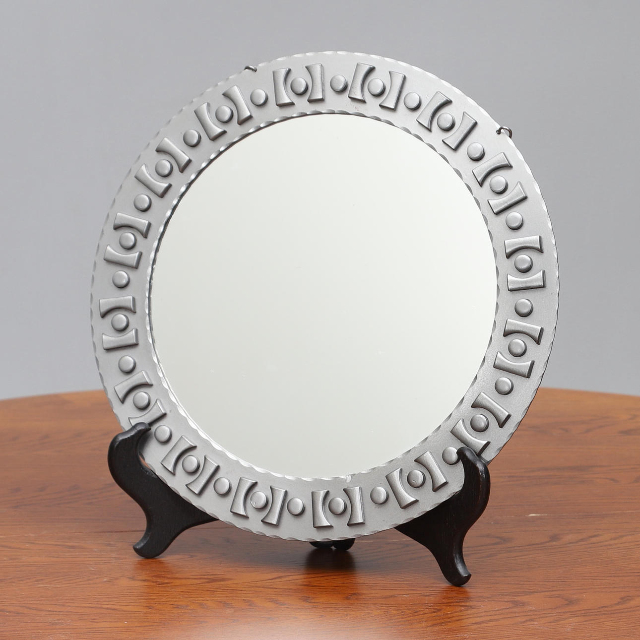 MIRROR, White metal, 19th/20th century.