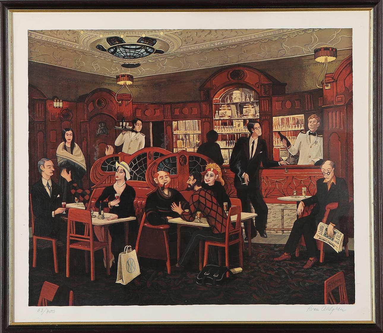 SVEN AHLHGREN. operabaren, grafiskt blad, signerat och numrerat.