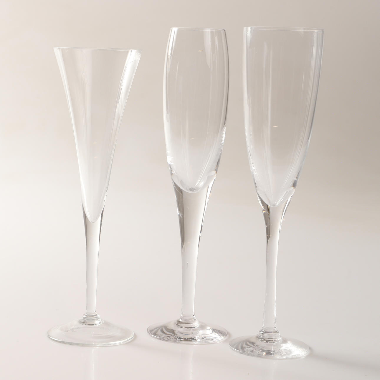 CHAMPGNEGLAS, 8 stycken, 4 stycken, glas, 1900-tal.
