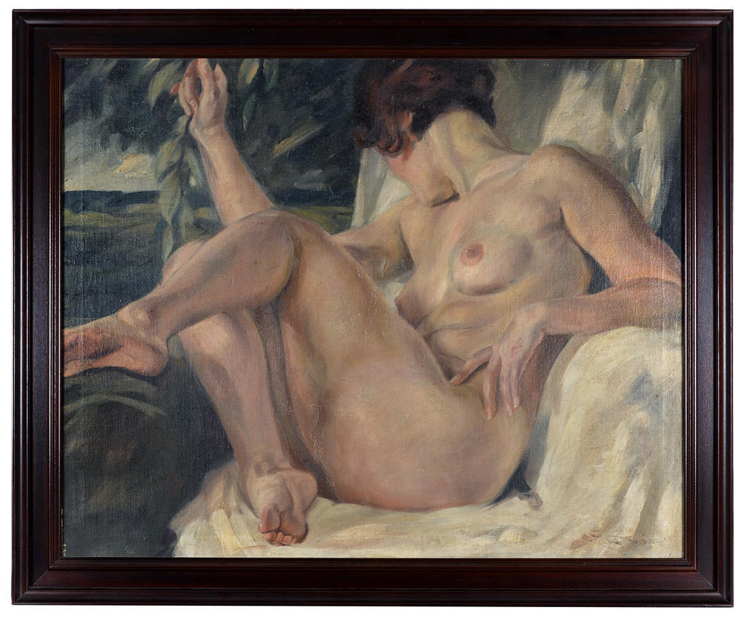 NAKEN MÅLNING. Emma Ella Willert född Tryck från Memel.