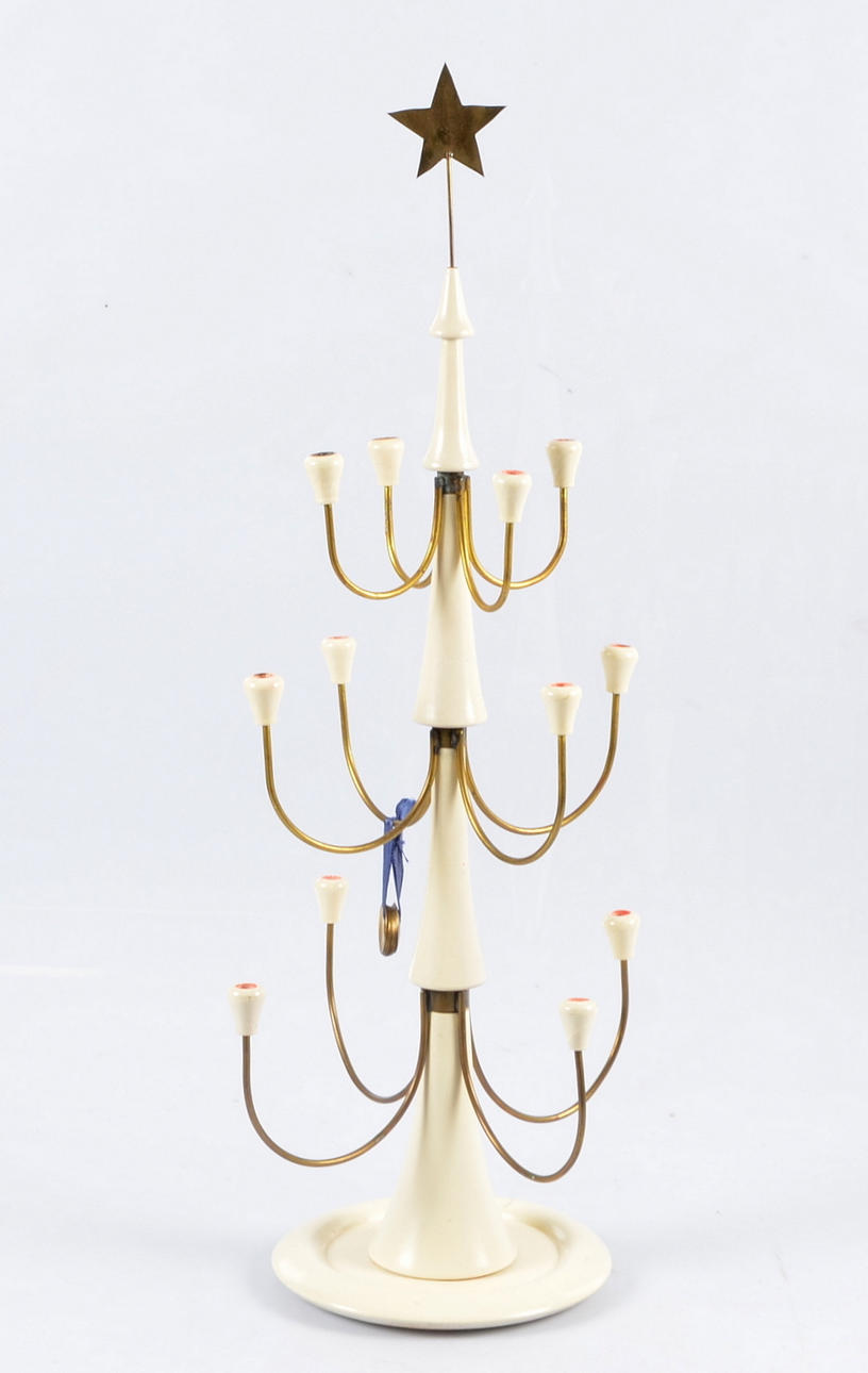 LJUSSTAKE, trä och gulmetall.