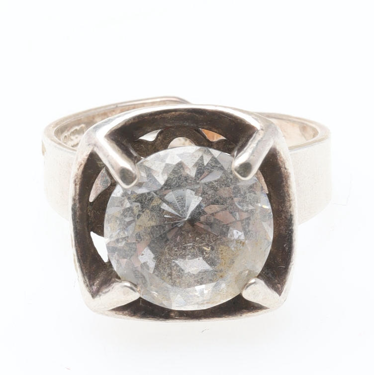 RING, sterlingsilver med bergkristall, Alton.
