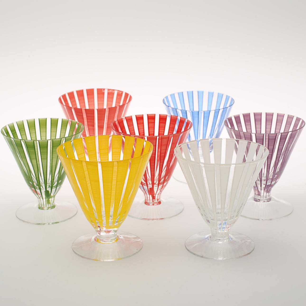 GLAS, 7 st, glas, "Strikt", Bengt Orup, Johansfors.