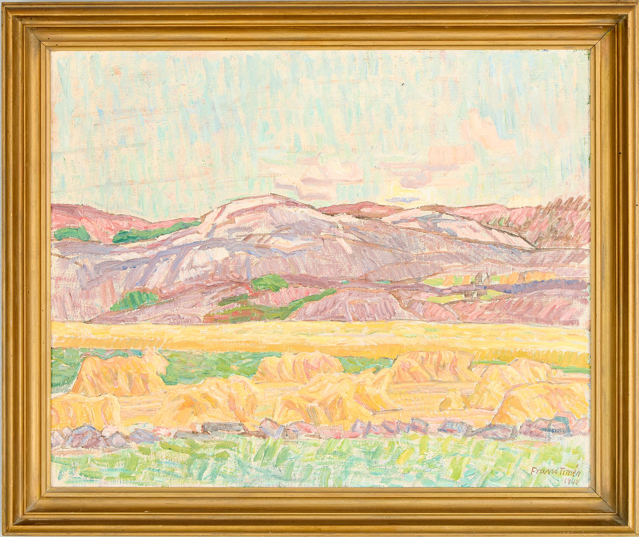 FRANS TIMÉN. "Harvest landscape, Tjörn".