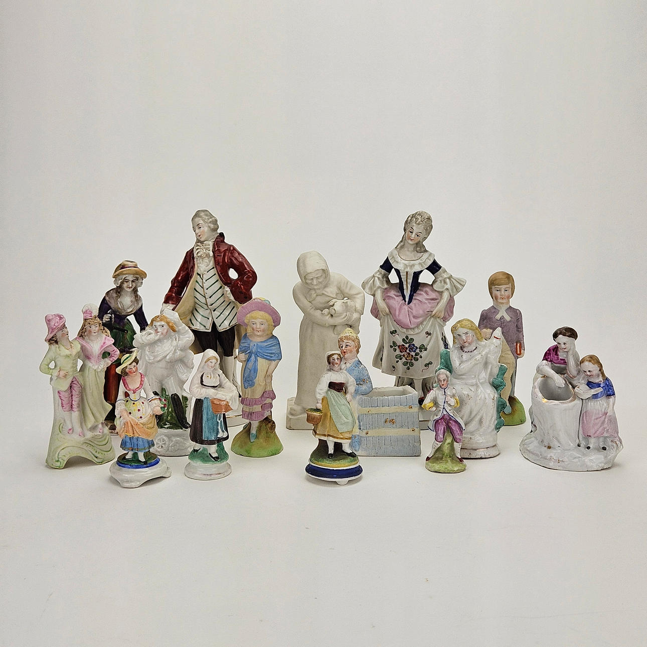 FIGURINES, 15 pcs, ceramic, 19th-20th century.