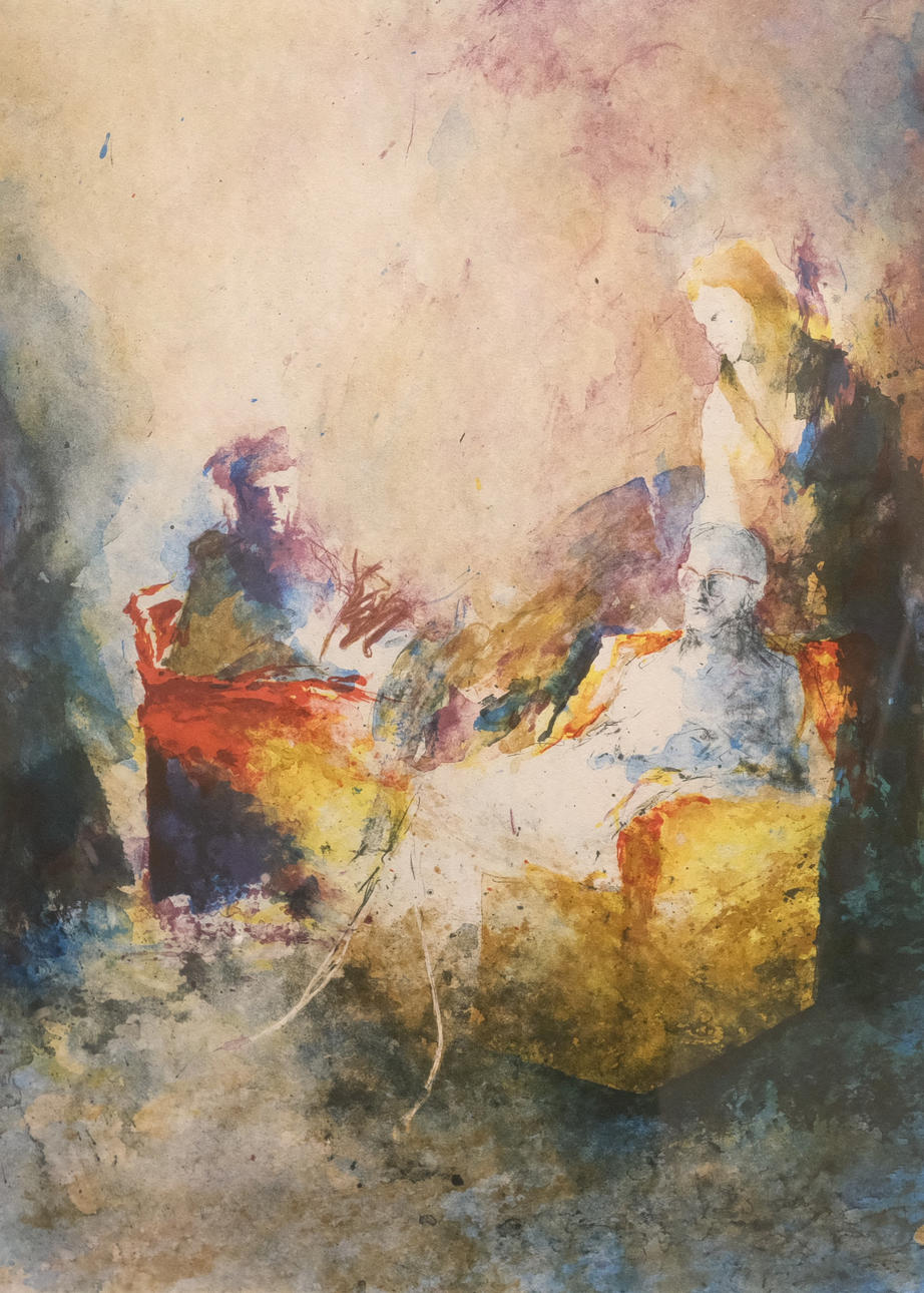 LARS EJE LARSSON. LITOGRAFI. "TRIANGELN DRAMA".