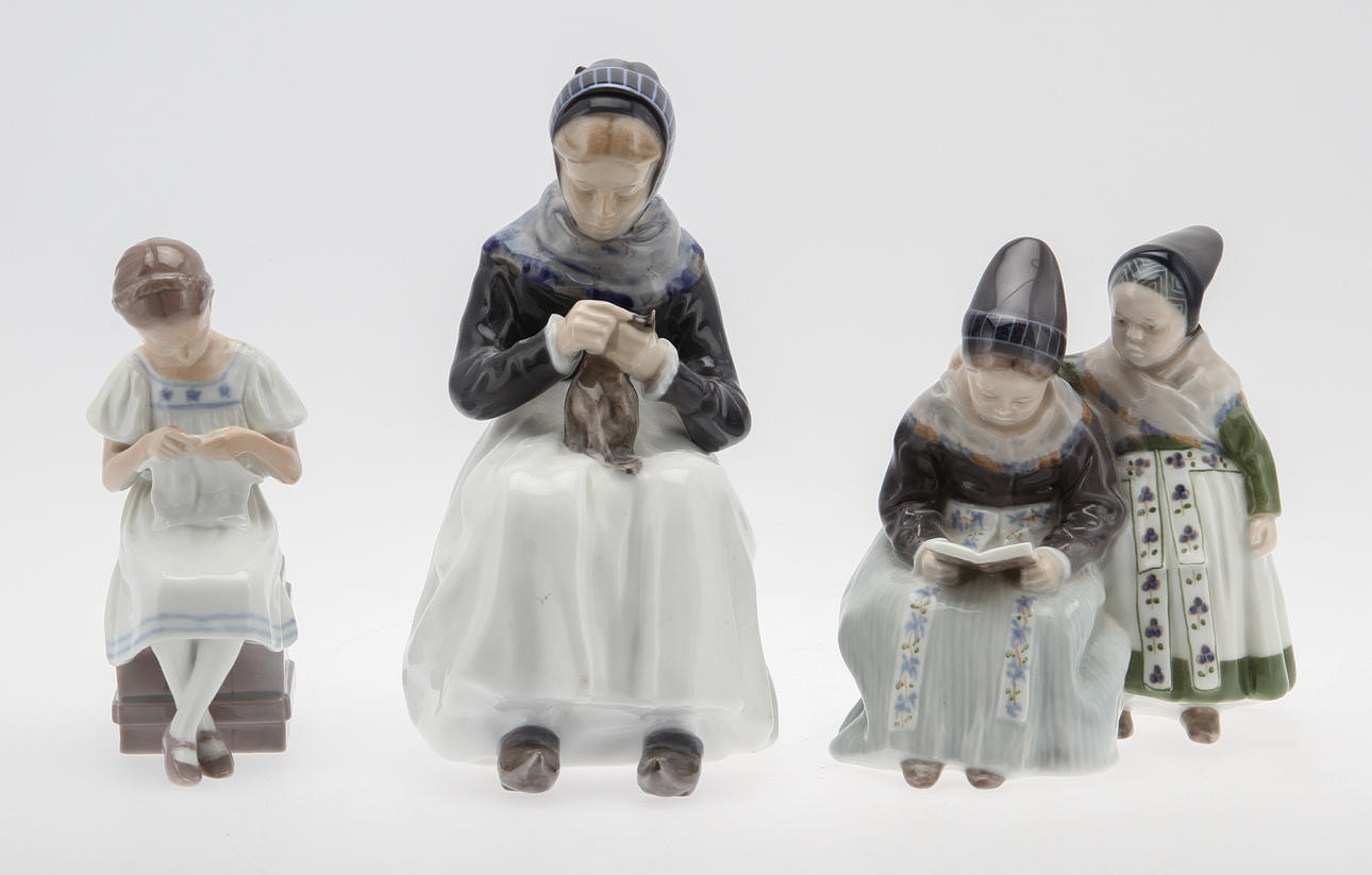 PORSLINSFIGURER, 3 st, Royal Copenhagen och Bing & Gröndahl.