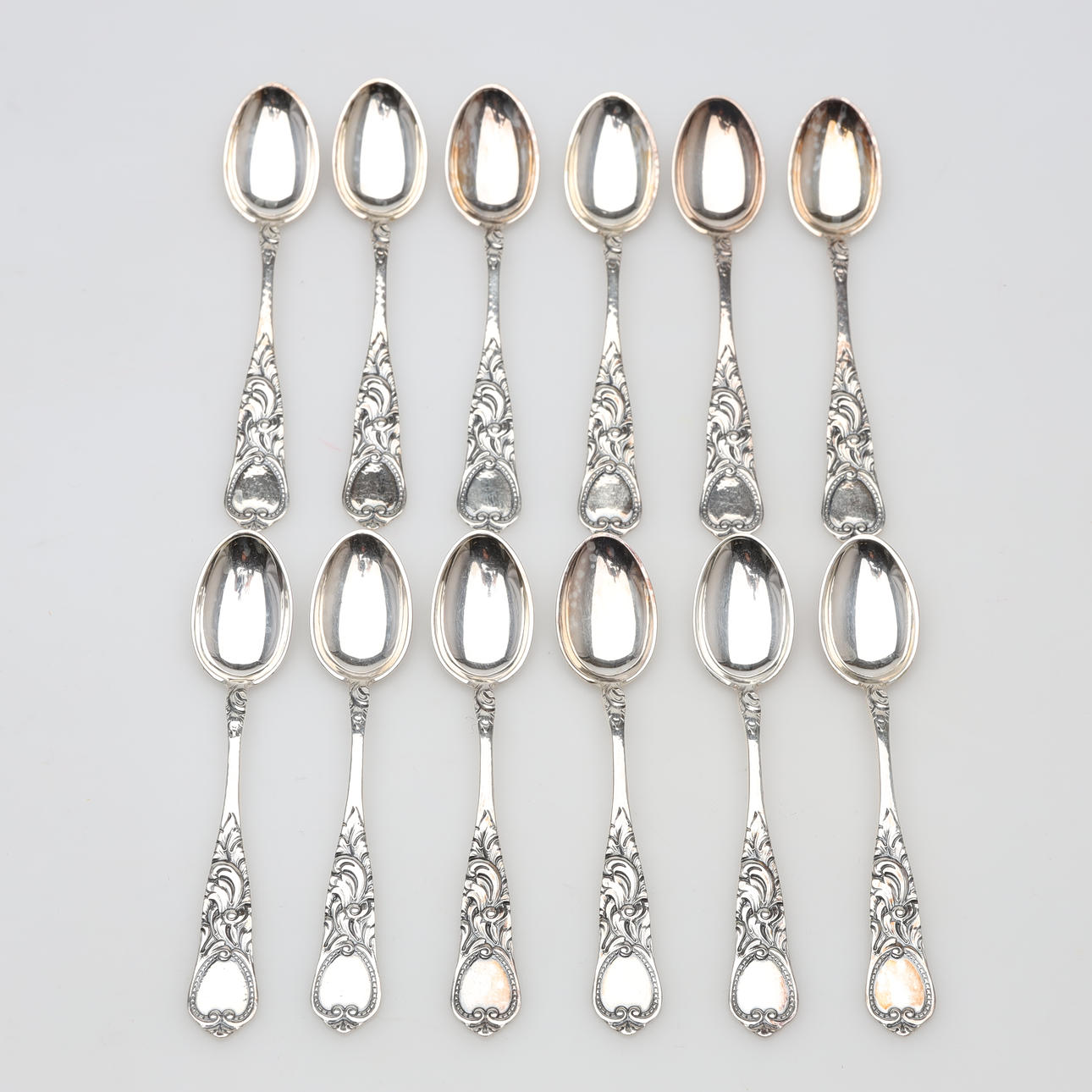 SKEDAR 12 stycken, nysilver, Norge.