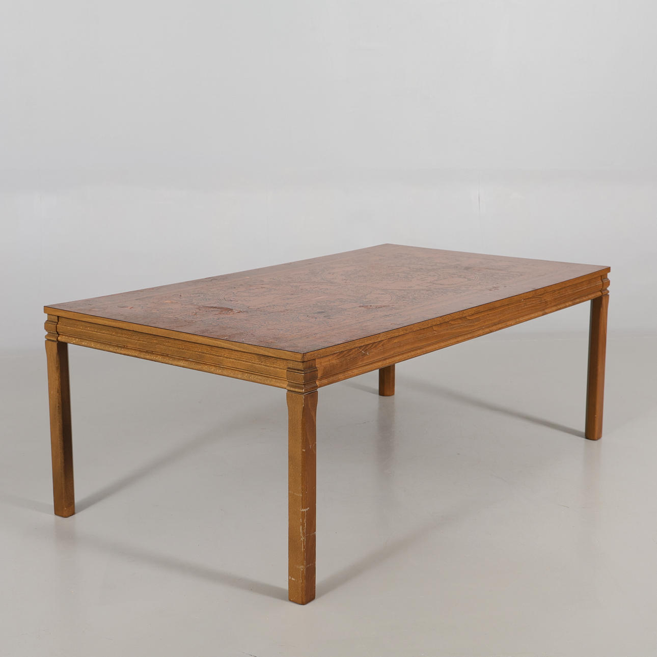 SOFFBORD med kopparskiva, 1900-tal.