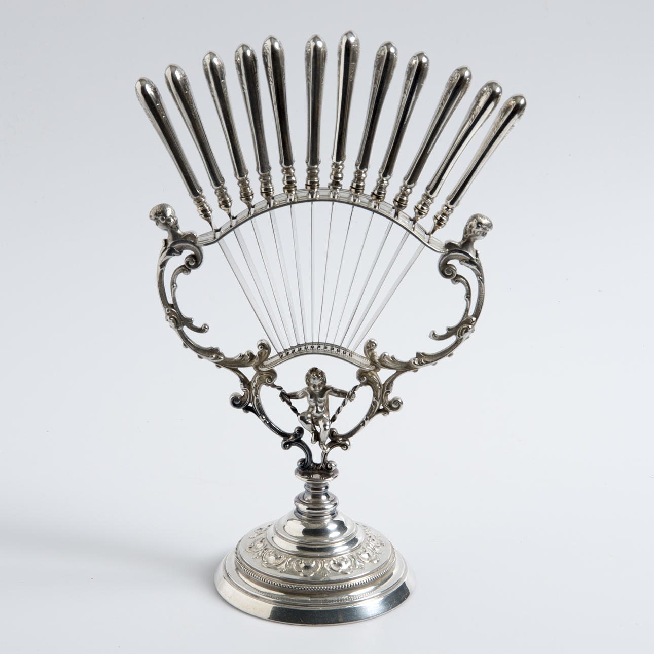 FRUKTKNIVSTÄLL, nysilver, CG Hallberg.