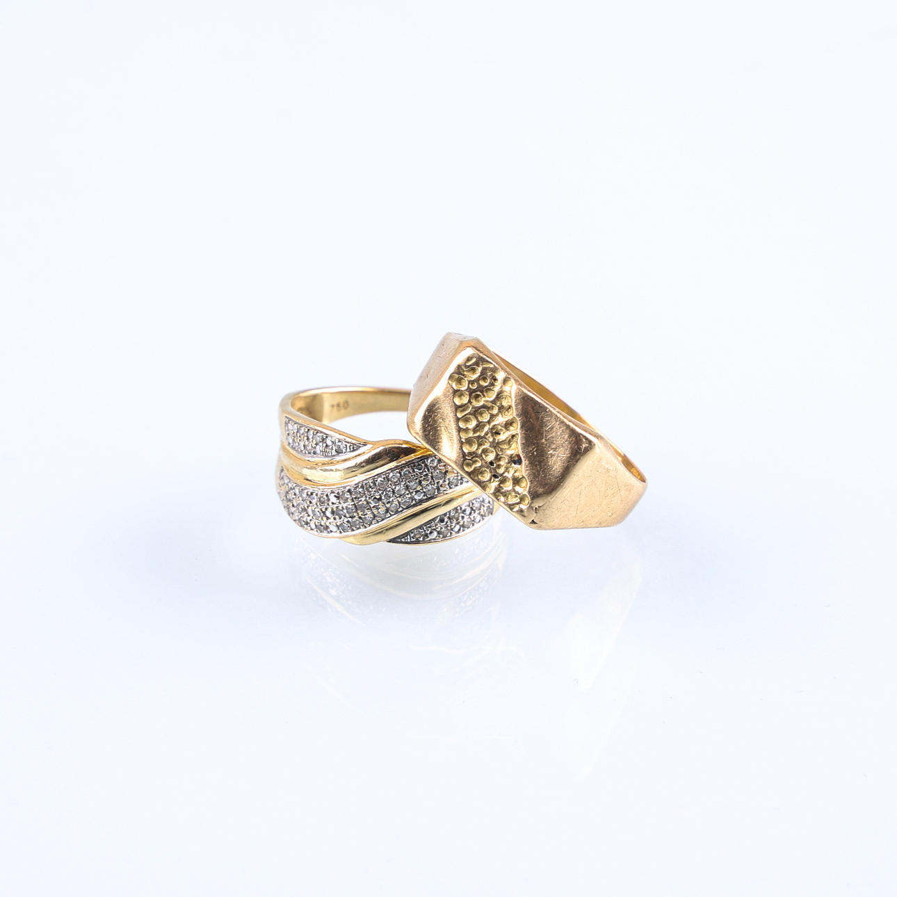 GULDRINGAR, 2 st, 18k guld.