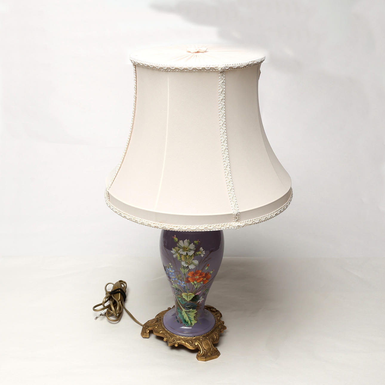 BORDSLAMPA, glas/metall.