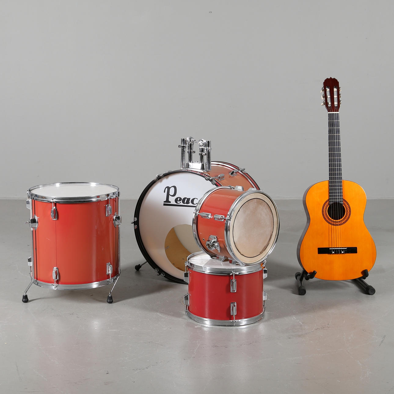 TRUMSET OCH GITARR, 5 delar.