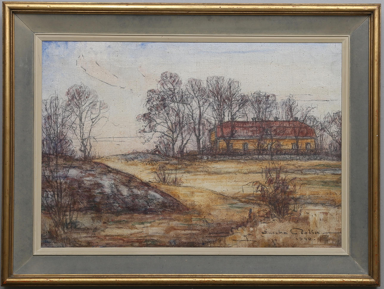 ERNST ALEXANDER "SASCHA" BOLIN. Blandteknik på duk. Signerad och daterad 1940.