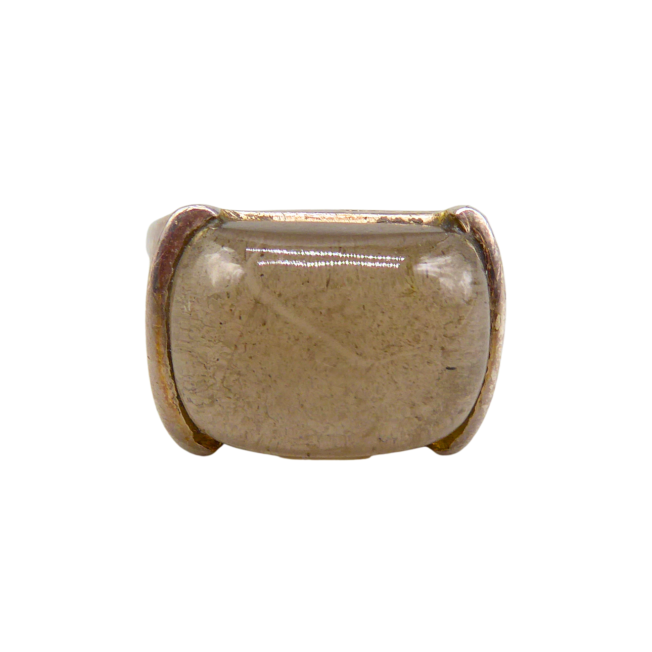 925 STERLING SILVER RING WITH TIGER'S EYE.