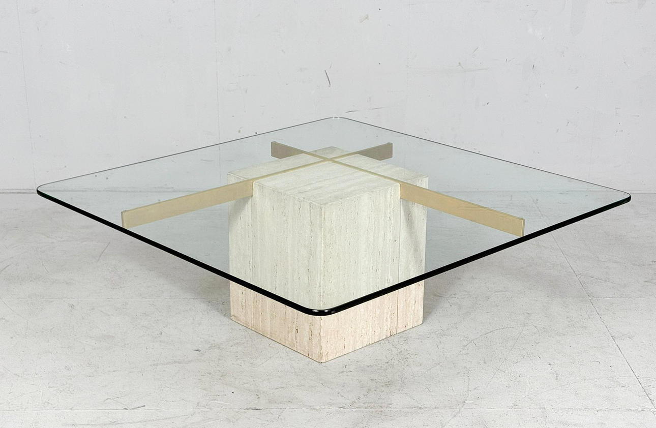 Artedi travertine coffee table/side table, Italy, 1970s.