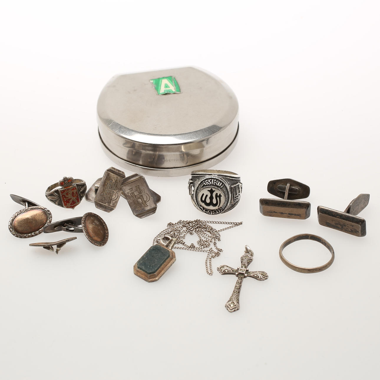 SILVER FÖREMÅL, 12 delar. DOSA, rostfritt.