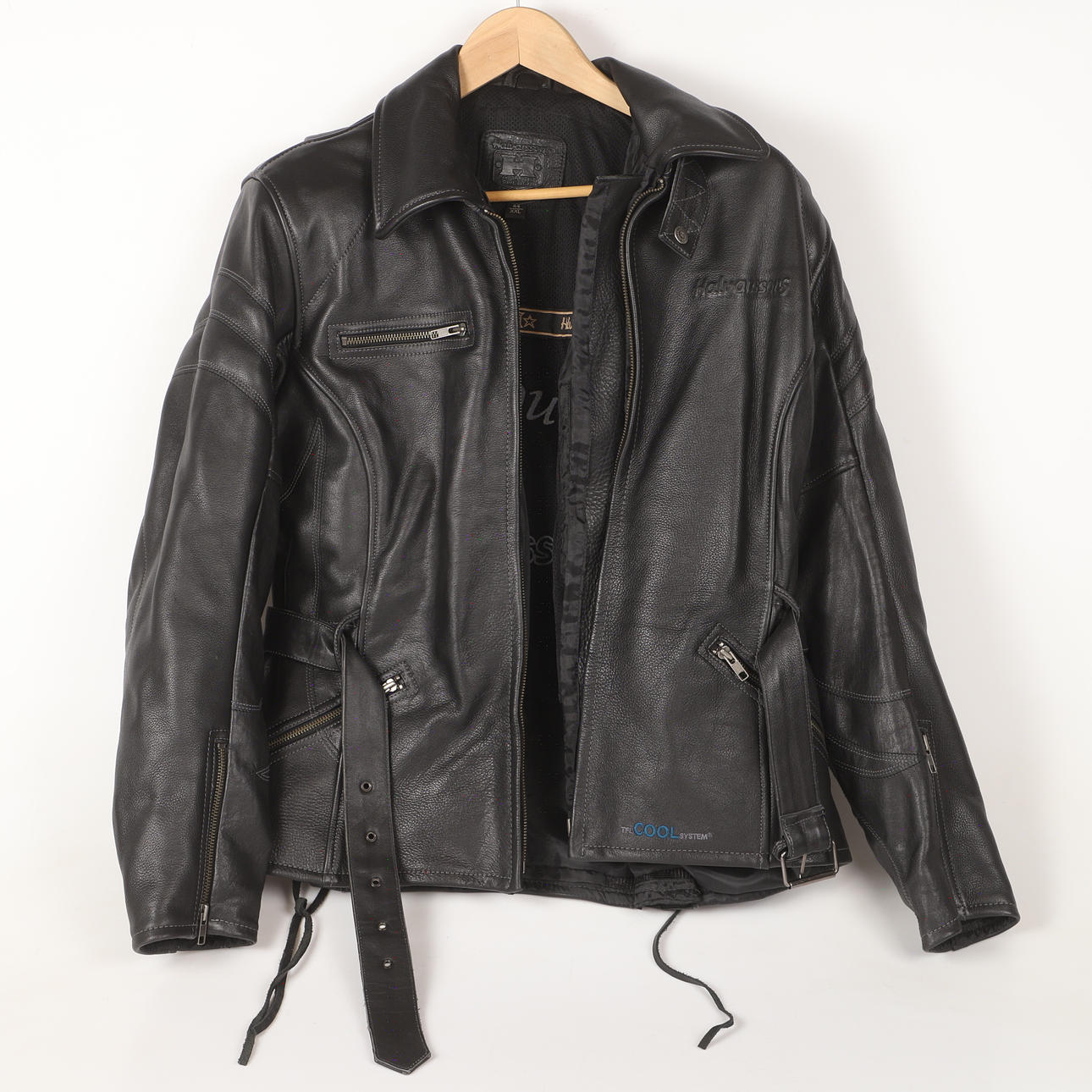 MOTORCYKELJACKA, dammodell, skinn, Halvarssons.
