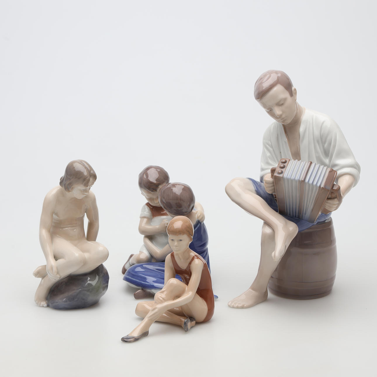 FIGURINER, 4 stycken, porslin, Danmark.