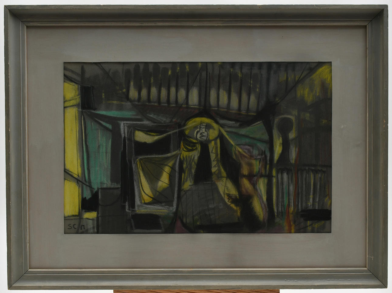 SIGFRID CARLSSON. Gul figur. Pastell.