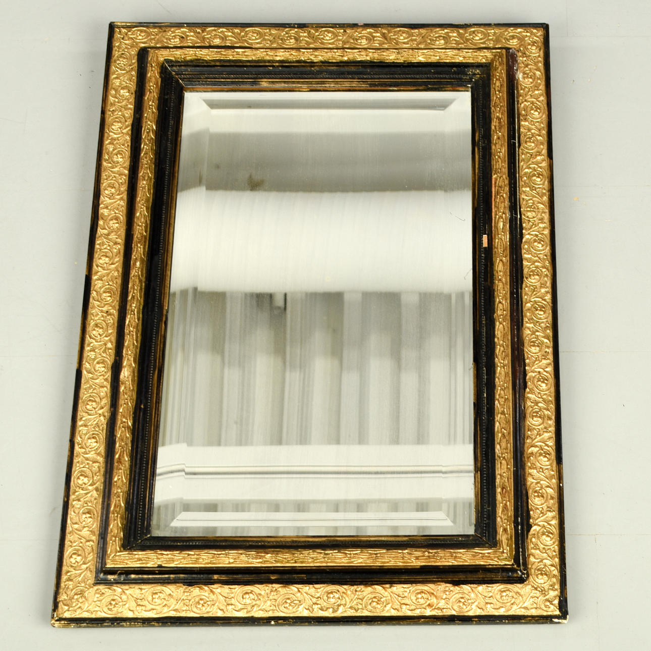 MIRROR, Bevelled glass, 19th century.