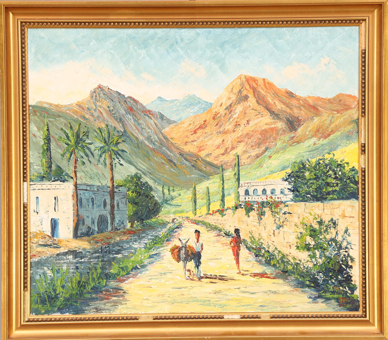 JORGE LUPLAU JANSSEN. TAVLA, olja duk, signerad J.Luplau Jenssen, Granadavejen - Almunecar - Spanien 1963.