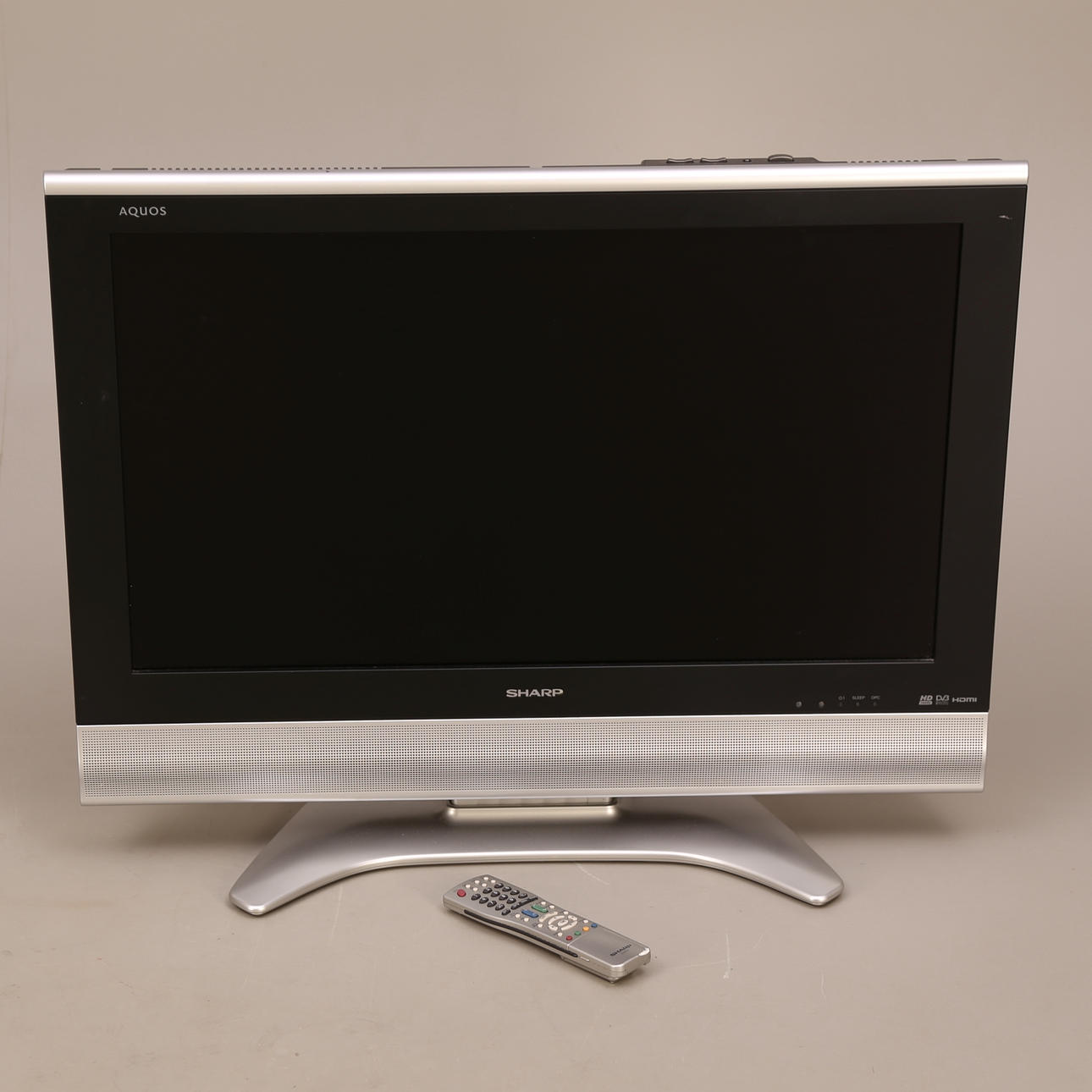 PLATT-TV, 32 tum, LCD, Sharp, fjärrkontroll, vit ram, Japan, 2000-tal.