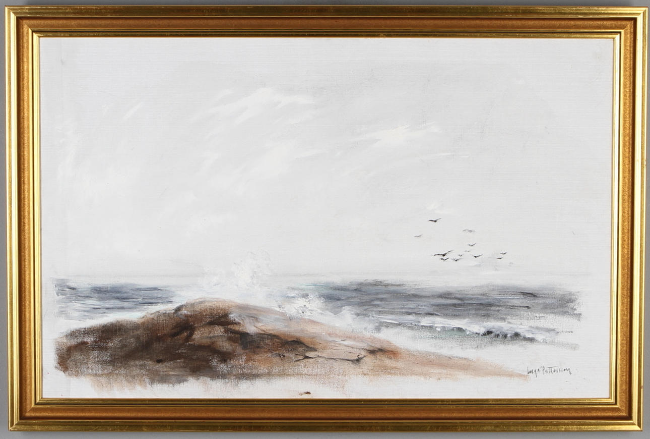 INGE PETTERSSON. Höst på skäret, olja på duk, signerad.