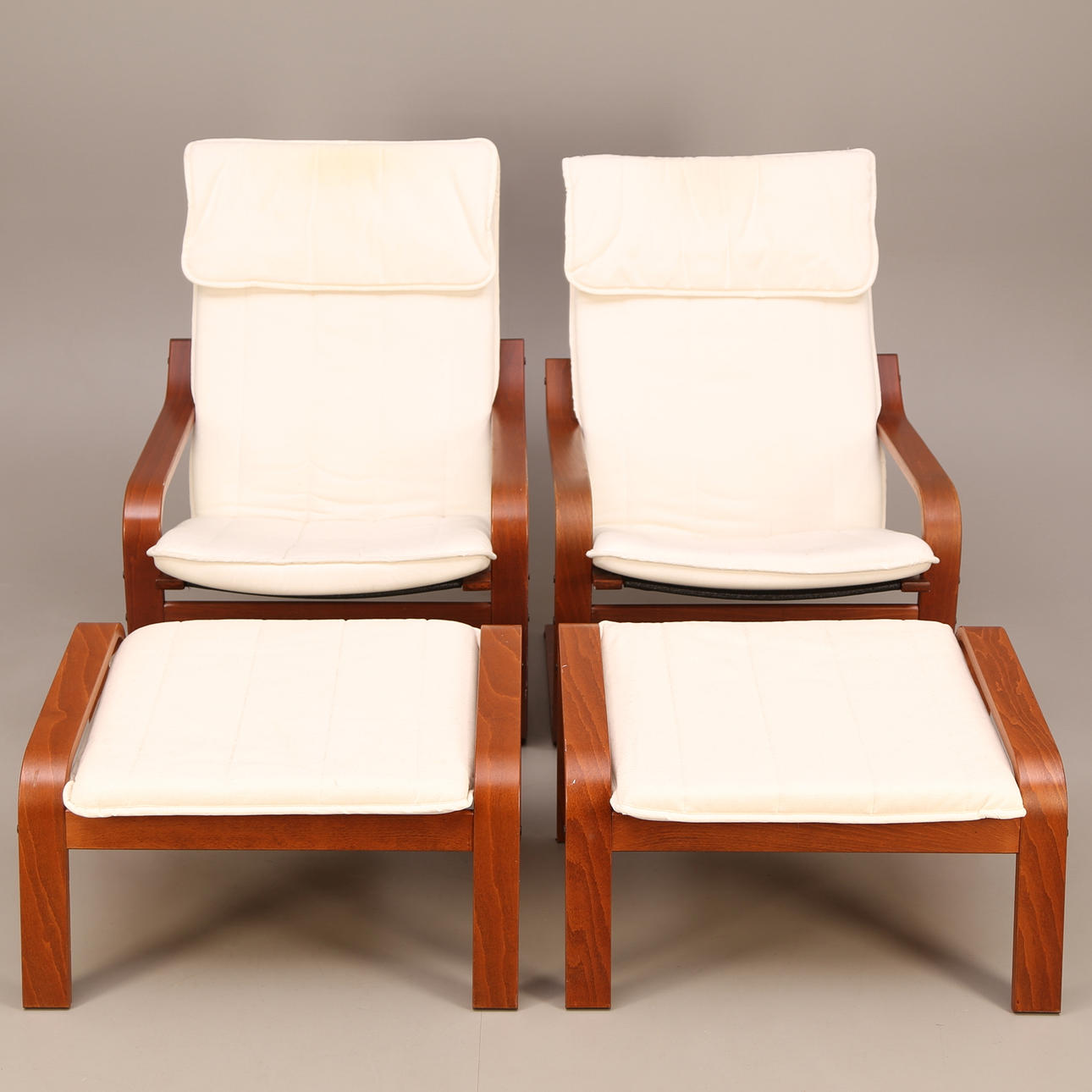 FÅTÖLJER MED FOTPALL, ett par, Poäng - IKEA, 19-/2000-tal.