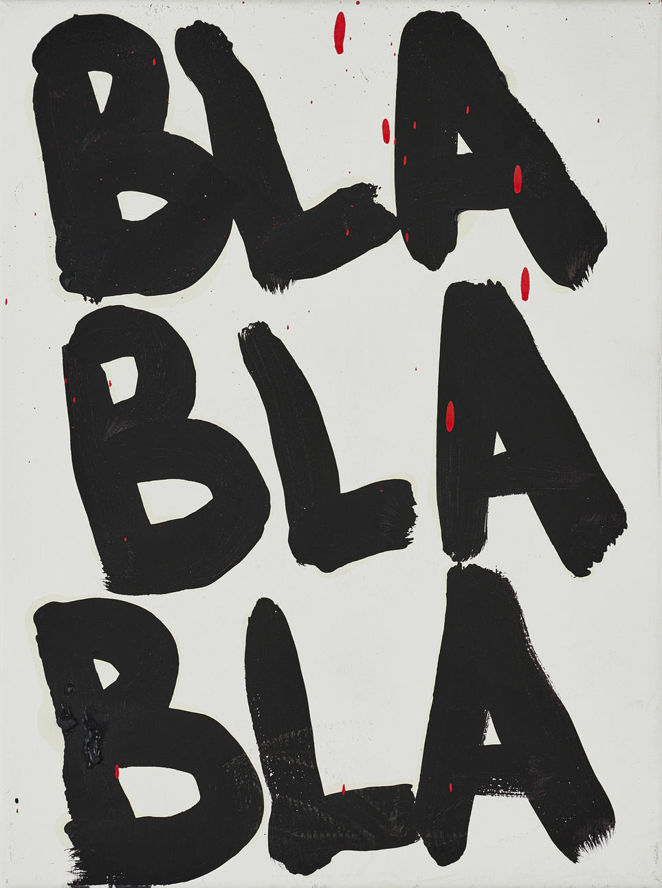 OLIW87 (Tobias Ekman, Sverige, född 1987), "BLA BLA BLA", signerad och daterad, olja på duk