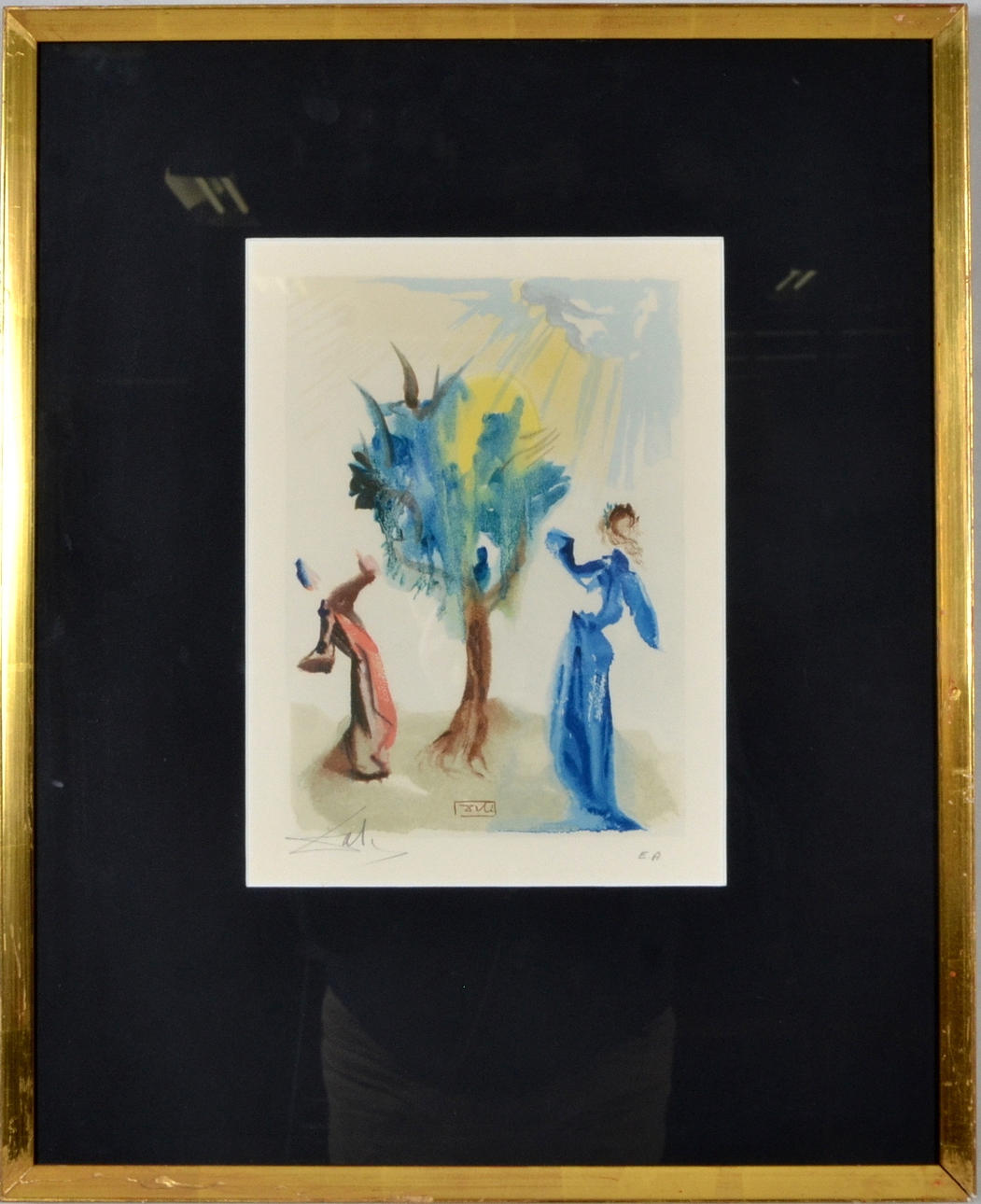 SALVADOR DALI. Färgträsnitt, "Heaven canto 24", ur mappen La Divine Comédie.