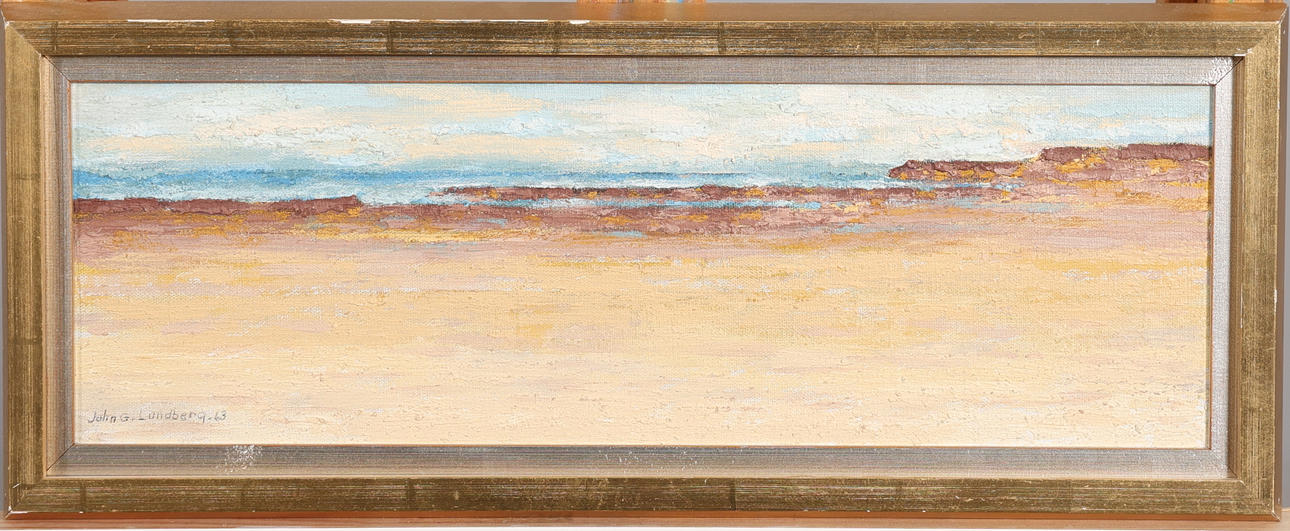 JOHN G LUNDBERG. OIL ON CANVAS signed.