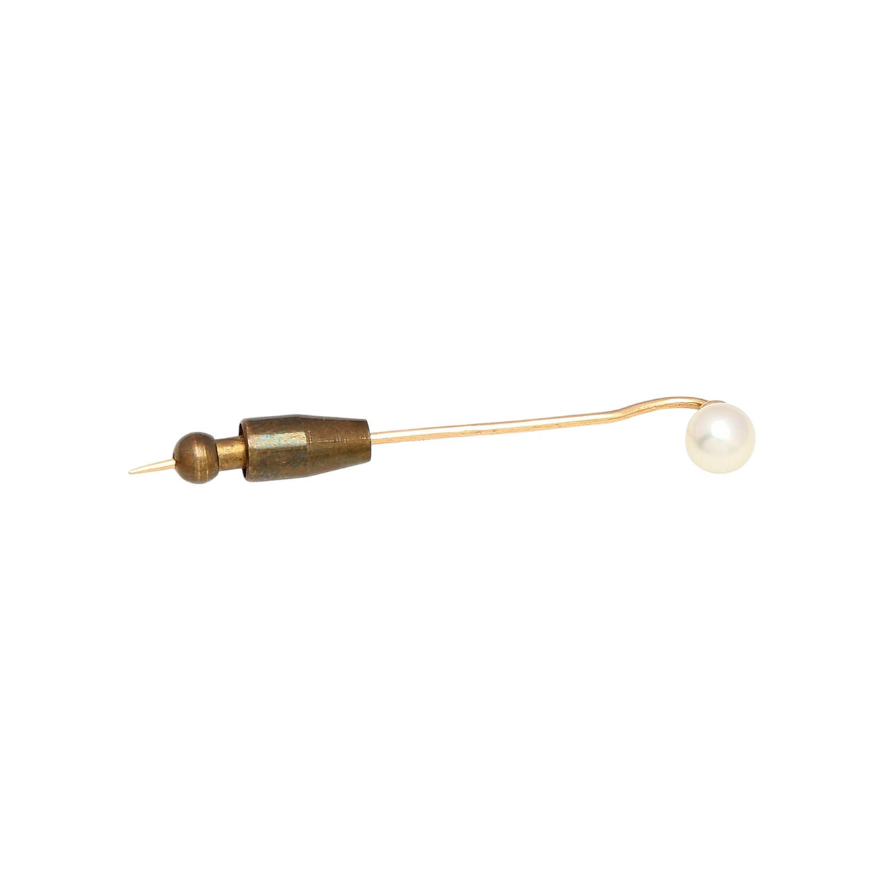 Gold and pearl tie pin.