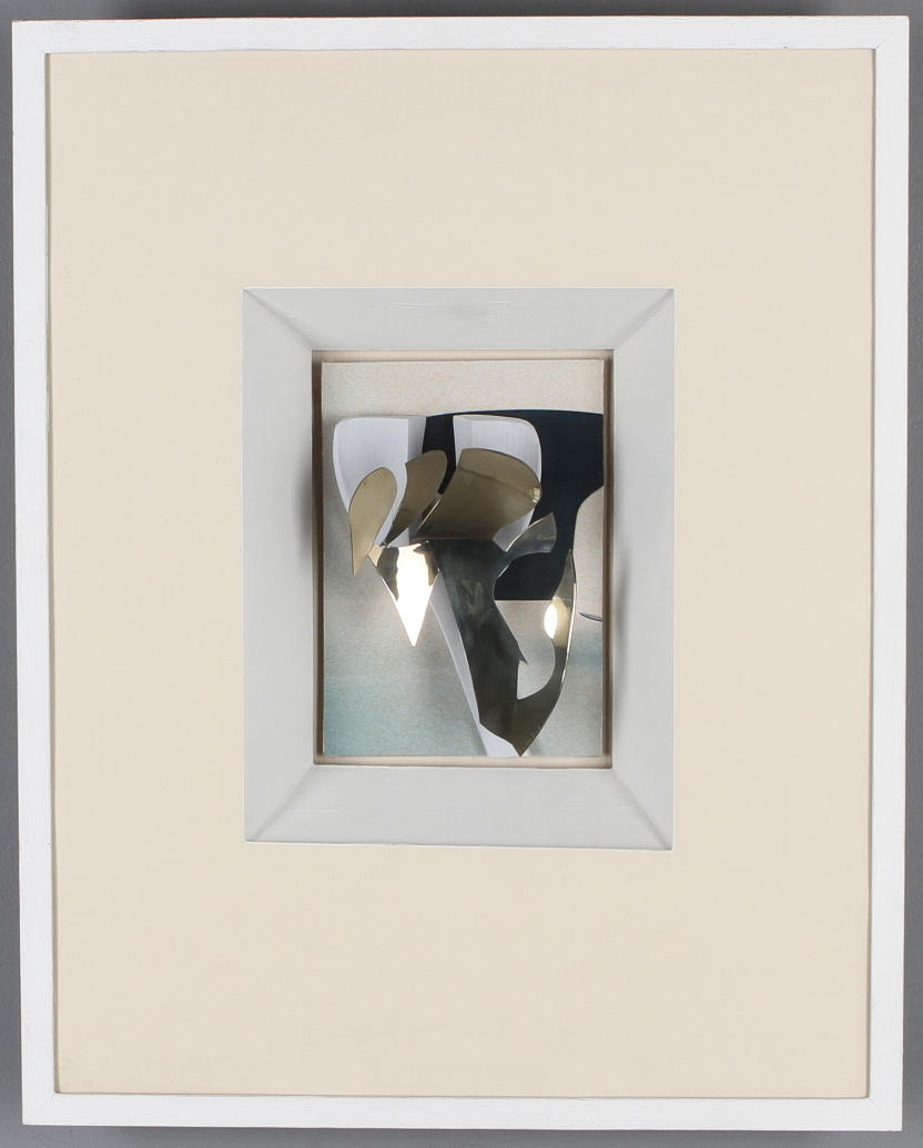 STIG ÅKE LUND. Komposition, blandteknik/objekt, signerad.