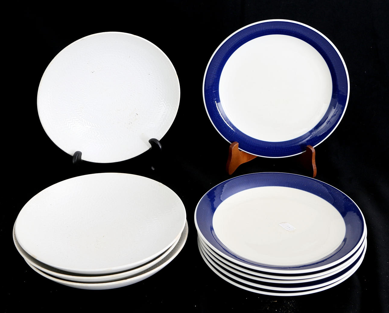 SERVISDELAR, 10 st, "Koka" samt "Blå eld", Hertha Bengtsson, Rörstrand, 1900-talets mitt.