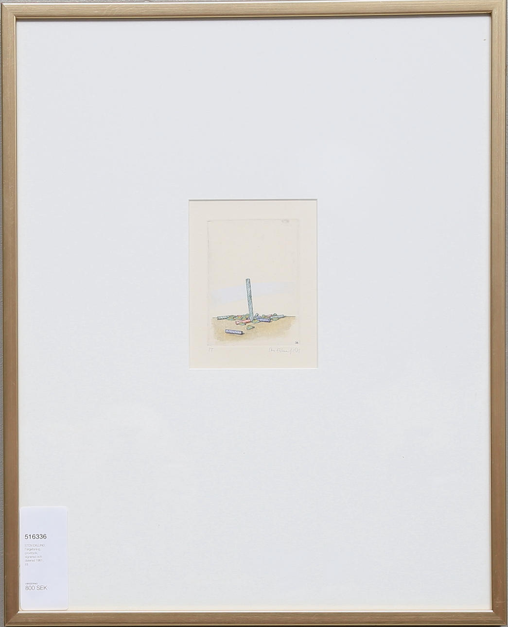 STEN EKLUND. Color etching, proof, signed and dated 1981.