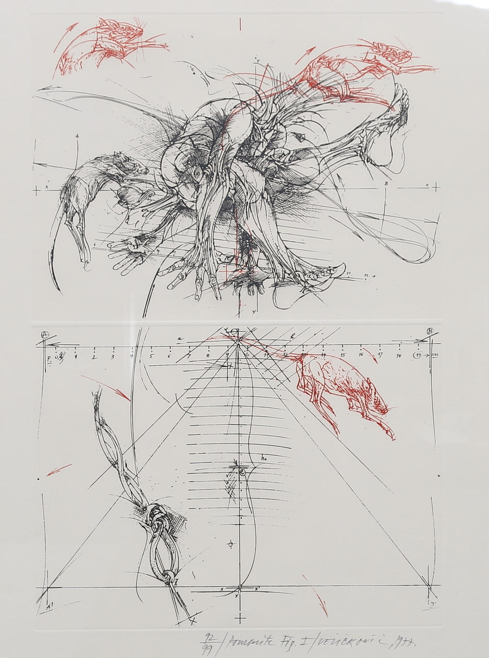 VLADIMIR VELICKOVIC. Färgetsning, signerad, numrerad 92/99 och daterad 1977.